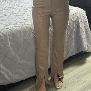 Missguided + Tan Flare Pants
